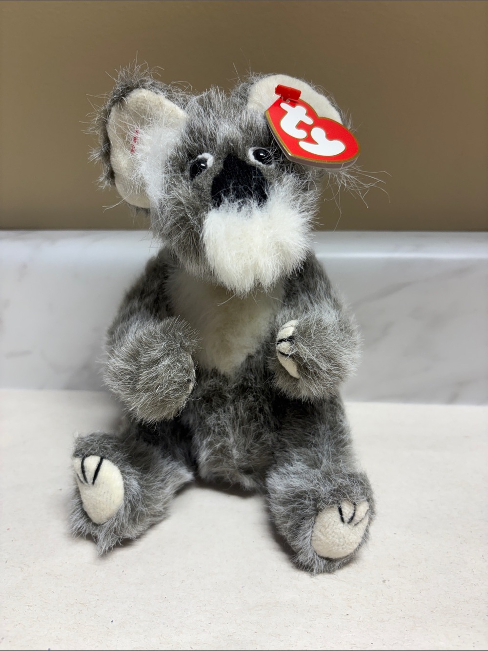 Ty Gray and White Koala Plush with Red Ty Tag